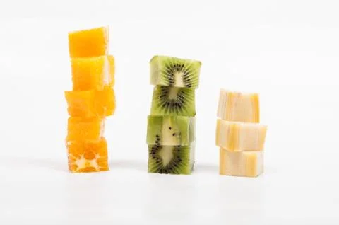 Fruit cubes Stock Photos