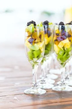 Fruit cuts in a glass Stock-Fotos