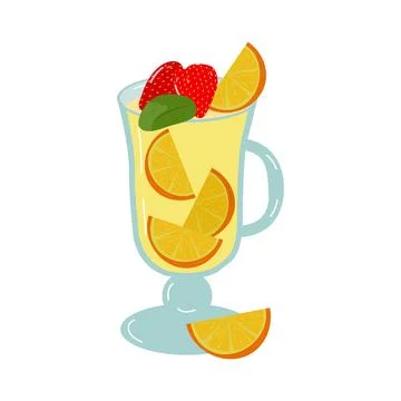 Fruit dessert isolated on a white background. Stock Illustration