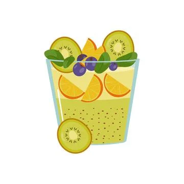 Fruit dessert isolated on a white background. Stock Illustration