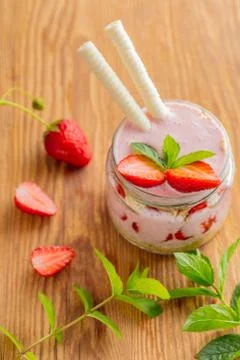 Fruit dessert in a jar Foto stock