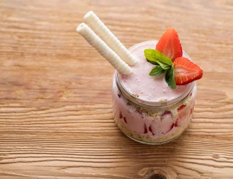 Fruit dessert in a jar Foto stock