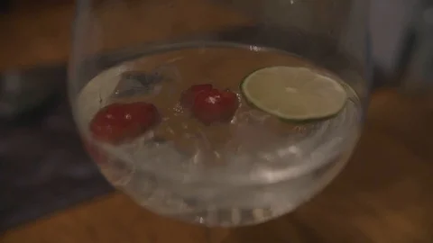 Fruit Dropped Into Alcoholic Drink Slow Motion 2 Stock Footage 101717805