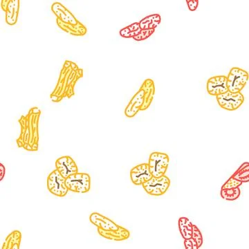 Fruit dry snack nut mix vector seamless pattern Illustrazione stock