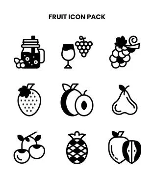 Fruit DuoTone Bundle Icons Pack 스톡 일러스트