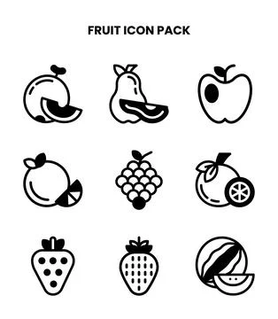 Fruit DuoTone Design Icons Pack Stock Illustration