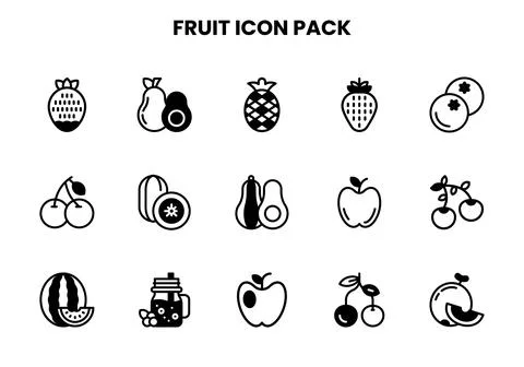 Fruit DuoTone Graphics Icons Pack Illustrazione stock