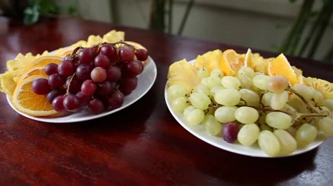 Fruit on the festive table Stock Footage 57587763