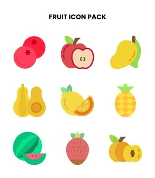 Fruit Flat Icons Pack Ilustración de archivo