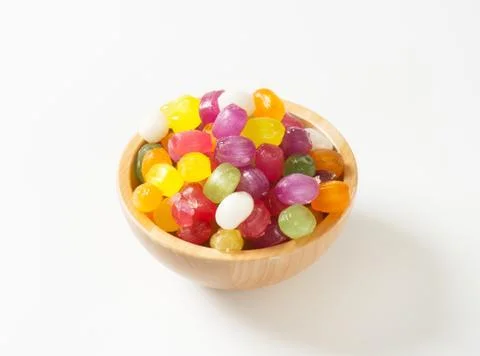 Fruit flavored hard candy drops Stock Photos