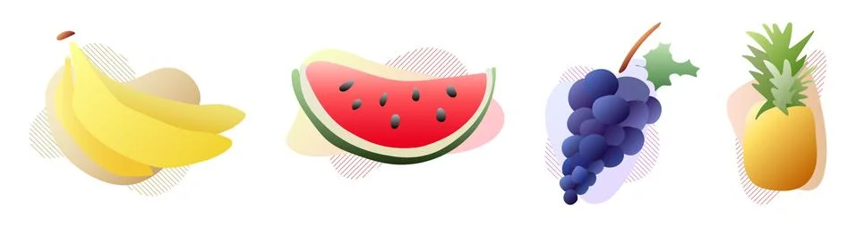 Fruit with fluid liquid background Illustrazione stock