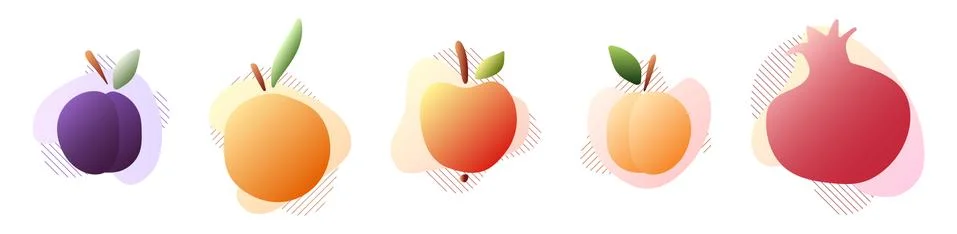 Fruit with fluid liquid background Illustrazione stock