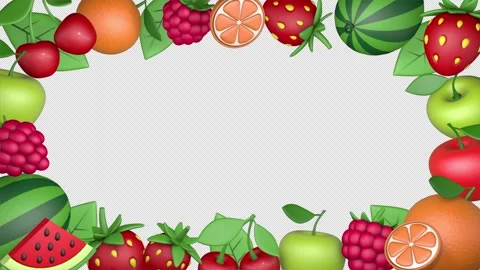 Fruit frame on a seamless loop Stock Footage 307192415