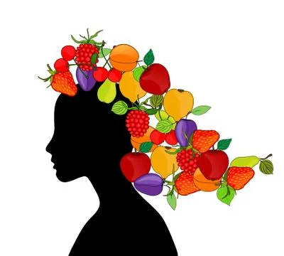 Fruit girl Stock Illustration