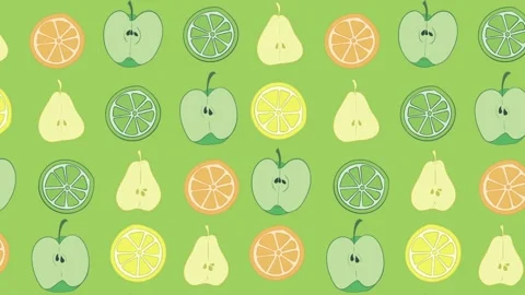 Fruit on a green background Stock Footage 93295604