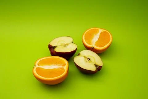 Fruit on a green background Stock Photos