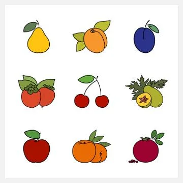 Fruit Growing on a Trees Stock Illustration