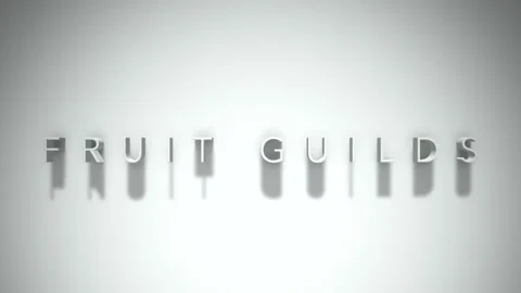 Fruit guilds 3D title animation with shadows on a white background Stock Footage 297816983