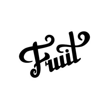 Fruit hand written lettering Stock Illustration