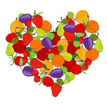 Fruit heart Stock Illustration