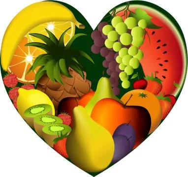 Fruit heart Stock Illustration