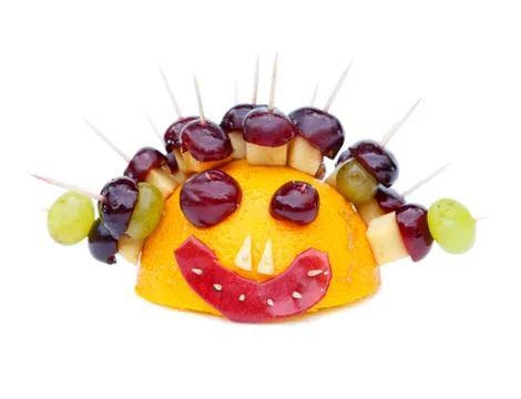Fruit hedgehog on white background Stock Photos