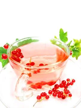 Fruit herbal tea with currant extract Stock Photos