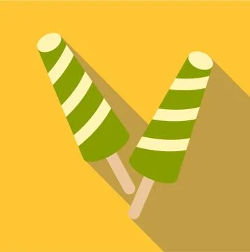 Fruit ice cream icon, flat style イラスト素材