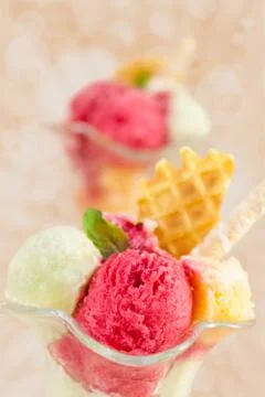 Fruit ice-cream. Stock Photos