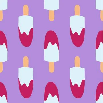 Fruit ice cream seamless pattern background vector illustration icon isolated Illustrazione stock