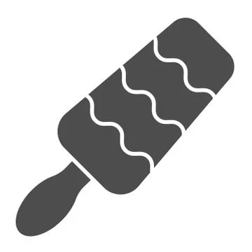 Fruit ice cream solid icon. Sweet food vector illustration isolated on white Stock Illustration