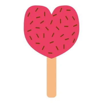 Fruit ice cream vector illustration icon heart isolated cartoon dessert sweet Stock Illustration