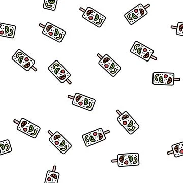 Fruit ice cream vector seamless pattern Stock Illustration