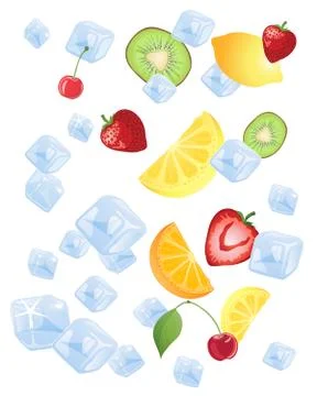 Fruit on ice Stock Illustration