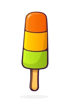 Fruit ice lolly on stick. Vector illustration. Hand Drawn illustration Stock Illustration