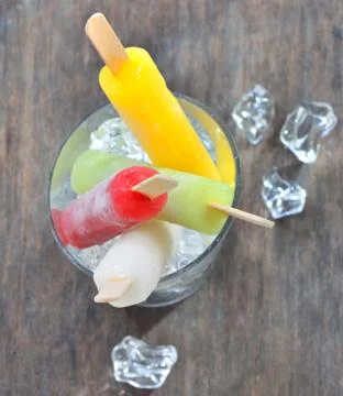 Fruit ice pops Stock Photos