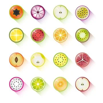 Fruit icon collection Stock Illustration