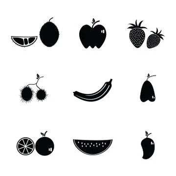 Fruit icon collection Stock Illustration