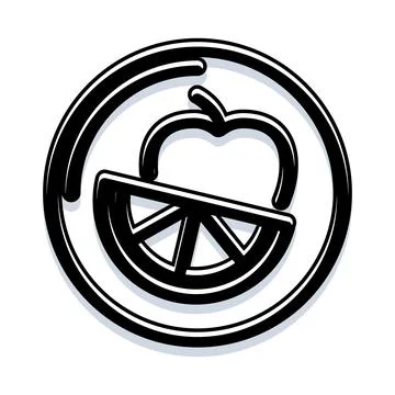 Fruit icon combining apple and citrus illustrating healthy diet Stock Illustration