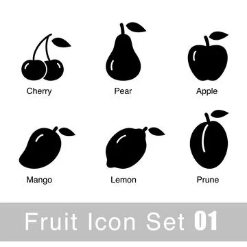 Fruit icon design set, vector illustration Stock-Illustration