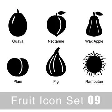 Fruit icon design set, vector illustration Illustrazione stock