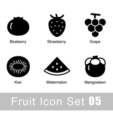 Fruit icon design set, vector illustration 스톡 일러스트