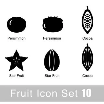 Fruit icon design set, vector illustration Illustrazione stock