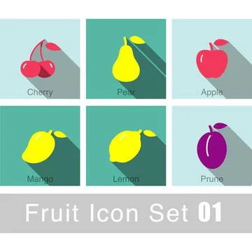 Fruit icon design set, vector illustration Stock Illustration