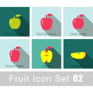 Fruit icon design set, vector illustration Illustrazione stock