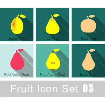 Fruit icon design set, vector illustration Stock Illustration
