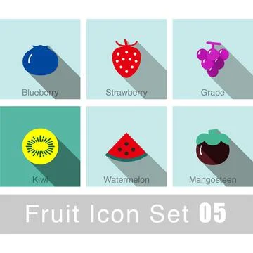 Fruit icon design set, vector illustration Stock Illustration