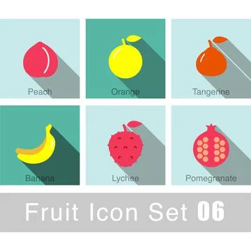 Fruit icon design set, vector illustration Stock Illustration