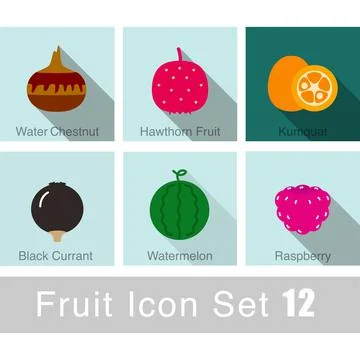 Fruit icon design set, vector illustration Stock Illustration