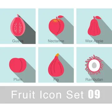 Fruit icon design set, vector illustration Stock-Illustration